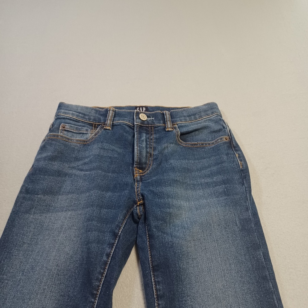 Gap Denim Kids Boys Size 10 Regular Stretch Straight Jeans Medium Wash Blue - Picture 7 of 10